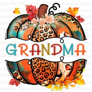 Oma PNG | Kürbis Oma PNG | Digitaler Download, Herbst Christian png | Handgezeichnet