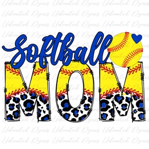 Softball Mom PNG, Royal Blue Softball Design, Sublimation Design | Transparent PNG, Digital Download