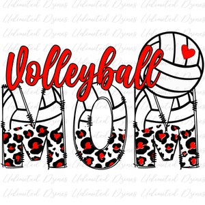Volleyball Mom PNG, Red Volleyball Design, Volleyball Leopard PNG | Transparent PNG, Hand drawn