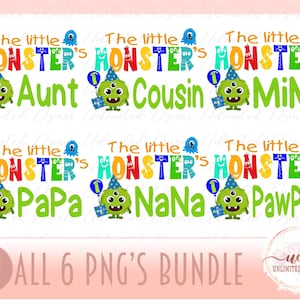 Kleines Monster PNG | 1. Geburtstag PNG | Digitaler Download, Monster Geburtstag png | Großes Familien-Geburtstags-Bundle