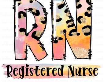 Registered Nurse PNG | Leopard Doodle RN Design (Digital Art)