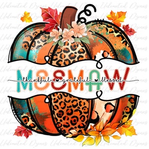 Thankful Grateful Blessed Meemaw PNG | Pumpkin Meemaw PNG | Digital Download, Fall Christian png | Hand Drawn