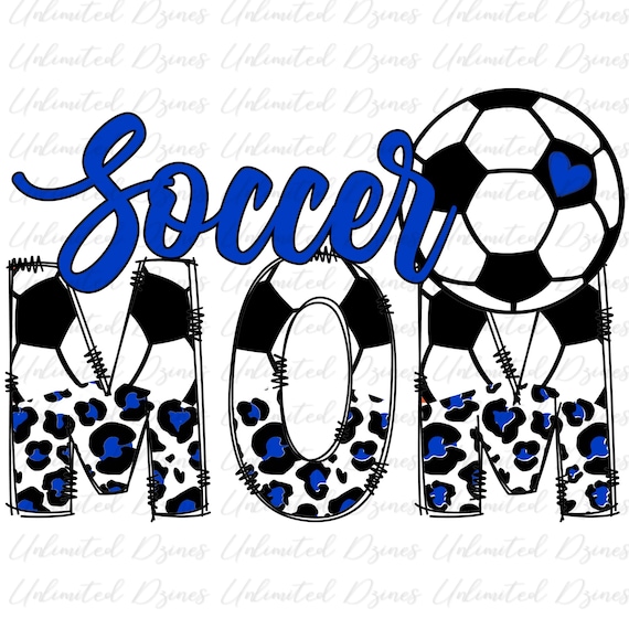 Soccer Mom PNG, Royal Blue Soccer Design, Royal Blue Leopard PNG | Transparent PNG, Hand drawn