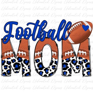 Football Mom PNG, Royal Blue Football Design, Football Leopard PNG | Transparent PNG, Hand drawn