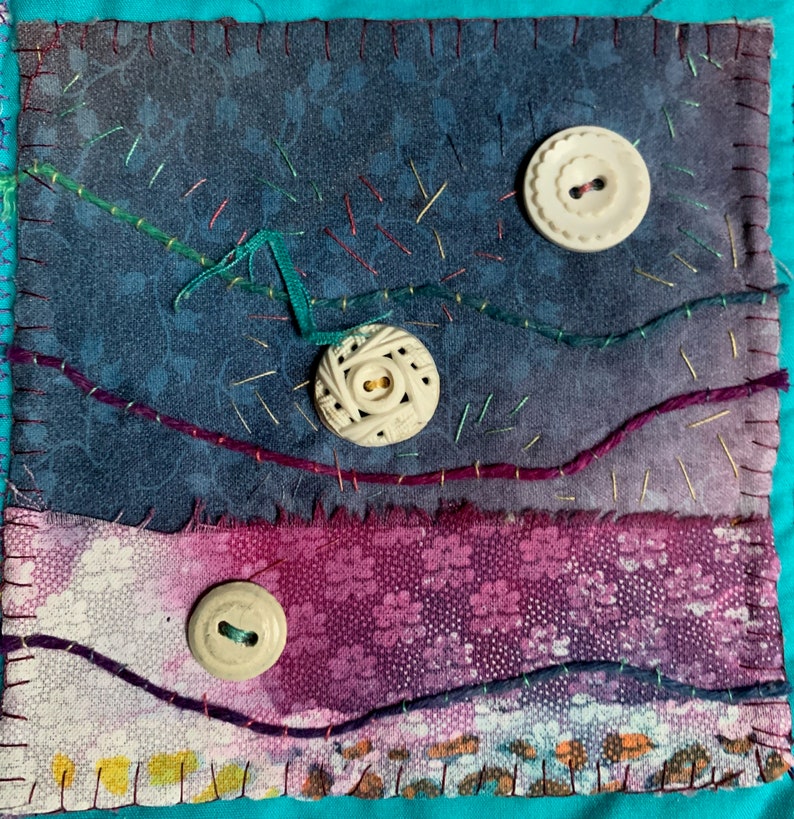 Embroidered 3 Panel Mixed Media Wall Hanging, Original Textile Art Etsy