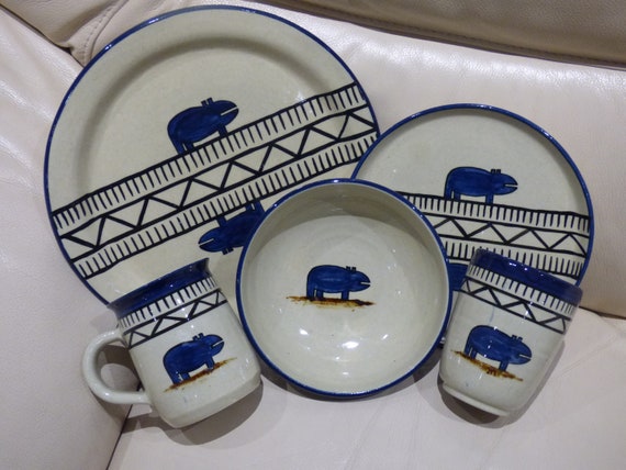 Kitchen Plates Handmade Plate Zebra Kitchen Plates Vintage Plates Ceramic serving dish set Pottery serving dish,plate set
