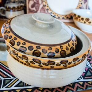 Casserole Dish, Handmade Casserole Dish, Ceramic Casserole Dish, Casserole Dish With Lid, Animal Print, Handpainted Casserole Dish, Ovenware