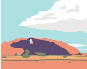 Window Rock IN COLOR, Arizona, Minimal line art