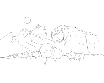 Window Rock, Arizona, Minimal line art