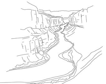 Grand Canyon, Arizona, Minimal line art