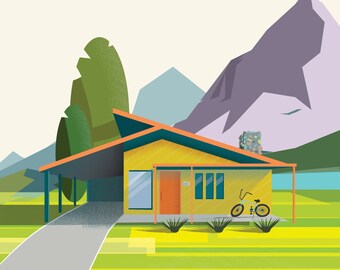 Happy Little House - Digital Print