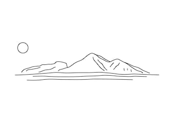 Camelback Mountain, Arizona, Minimal line art