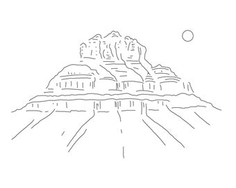 Bell Rock, Sedona, Arizona, Minimal line art