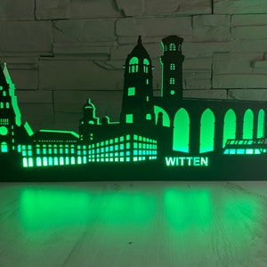 Black Edition Skyline Witten arc, Schwibbogen, silhouette with LED lighting image 3