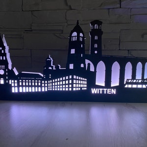 Black Edition Skyline Witten arc, Schwibbogen, silhouette with LED lighting image 1