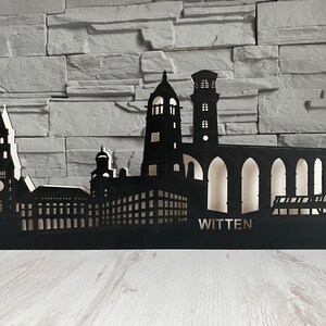 Black Edition Skyline Witten arc, Schwibbogen, silhouette with LED lighting image 5