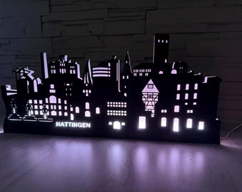 Black Edition Skyline Hattingen, candle arch, light arch, silhouette with LED lighting
