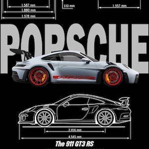 Porsche 911 PNG de alta qualidade | Fundo transparente | Download digital | Acesso instantâneo | Clip Art de carro para artesanato, impressão, design e muito mais