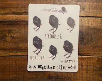 Murder of Crows Sticker Sheet: Waterproof Vinyl