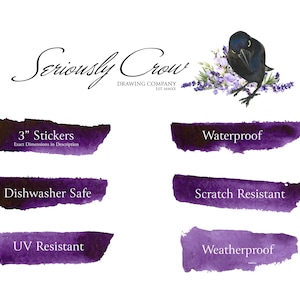 Seriously Flowers and Crow Clear Premium Sticker, Crow Stickers, Flower Stickers, Floral Stickers, Decals, Raven Stickers, Blackbird Sticker image 2