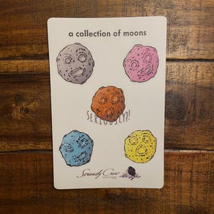 Une collection de lunes - feuille d'autocollants, art lunaire, art de l'espace, art lunaire, résistant aux rayures, lavable au lave-vaisselle, résistant aux UV, imperméable à l'eau, décalcomanies
