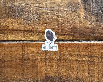 Seriously Tiny Crow Sticker: Waterproof Vinyl