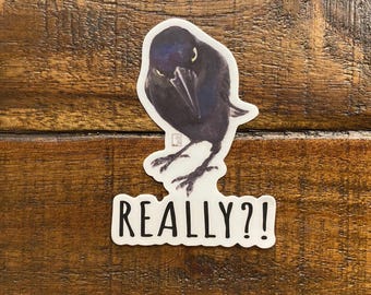 Really Crow Sticker: Waterproof Vinyl
