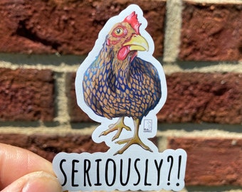Seriously Chicken Magnet: Bird and Animal Art Magnet