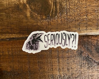 Screaming Crow Sticker: Crow and Raven Art Decal