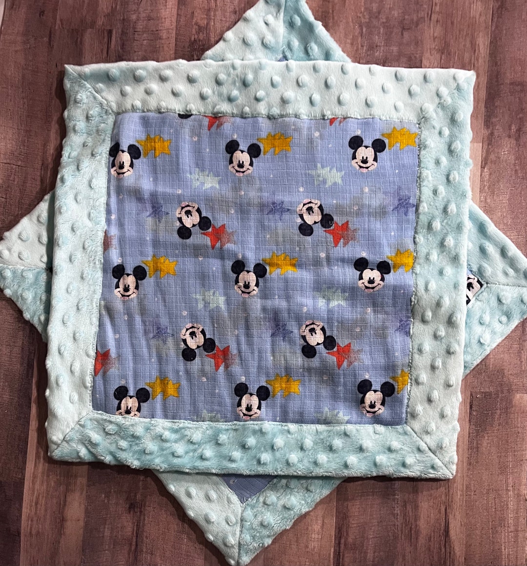 Baby Lovey Mickey Mouse Baby Blanket Disney Mouse Blue Stars Nursery