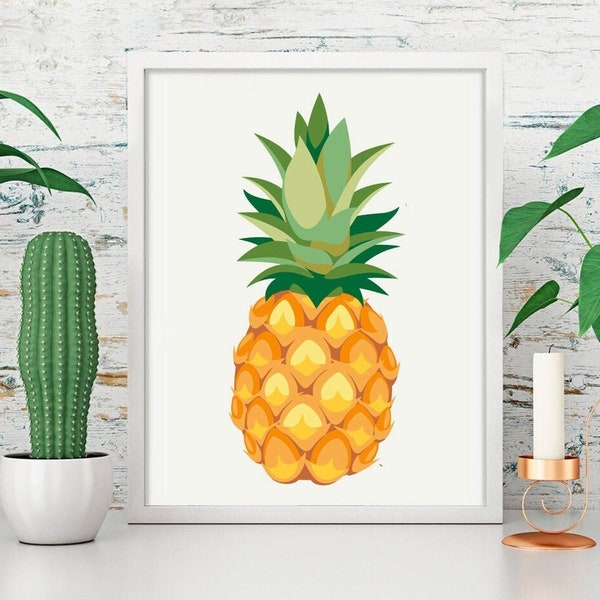 Pineapple Fruits Floral/ DIY Painting/ Flower paint by number kit / Color by number kit/ Printable Flower Color By Number/Art Project CH0105