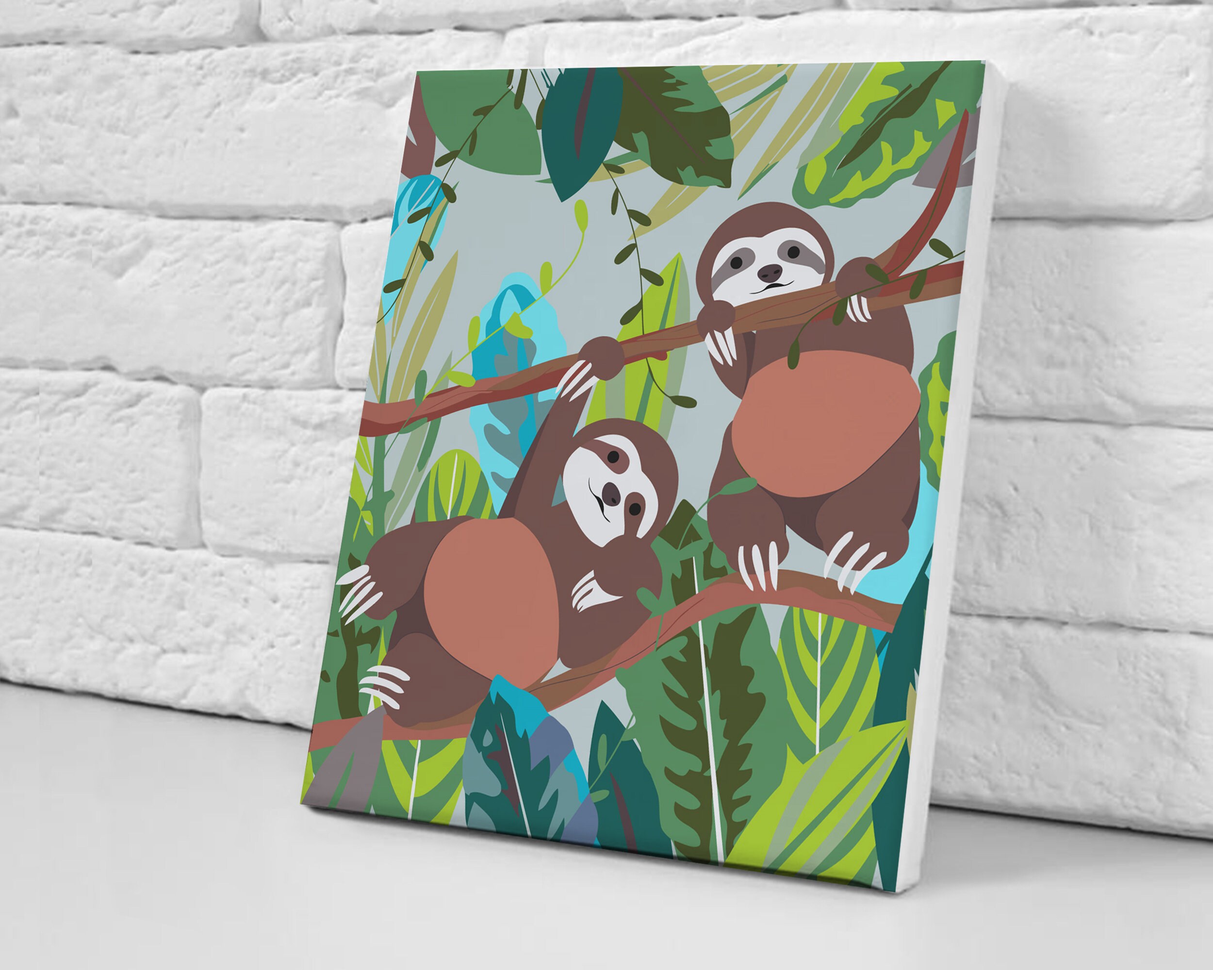 Sloth Acrylic Painting by Numbers DIY Paint by Number Kit Etsy UK