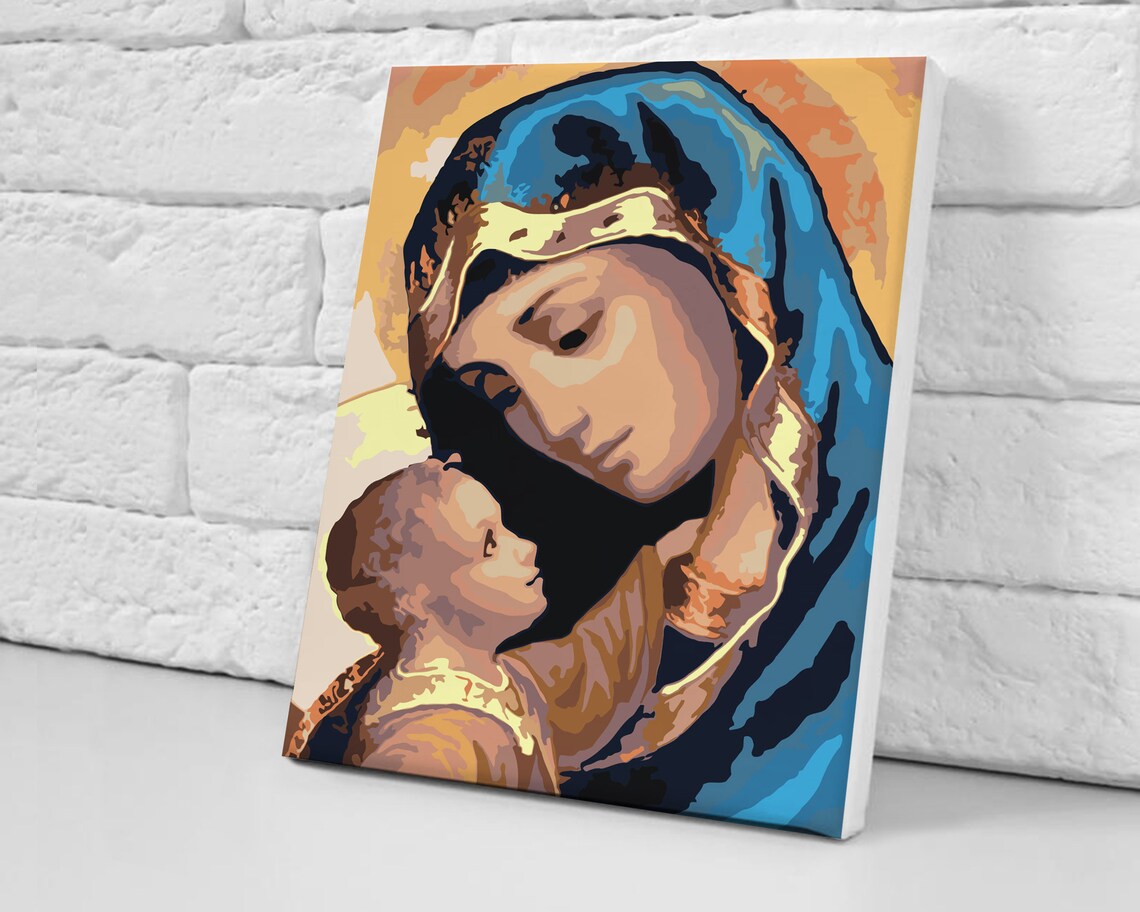 Our Lady Paint By Numbers Jesus Painting By Numbers KIT For Etsy