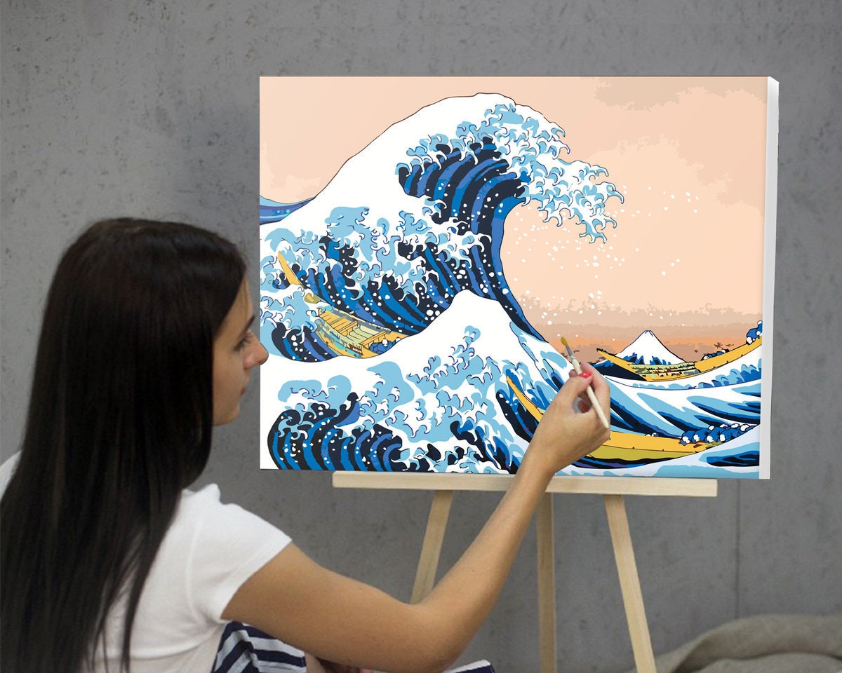 Wavy Wave - Paint by Numbers Kit for Adults DIY Oil Painting Kit on Canvas