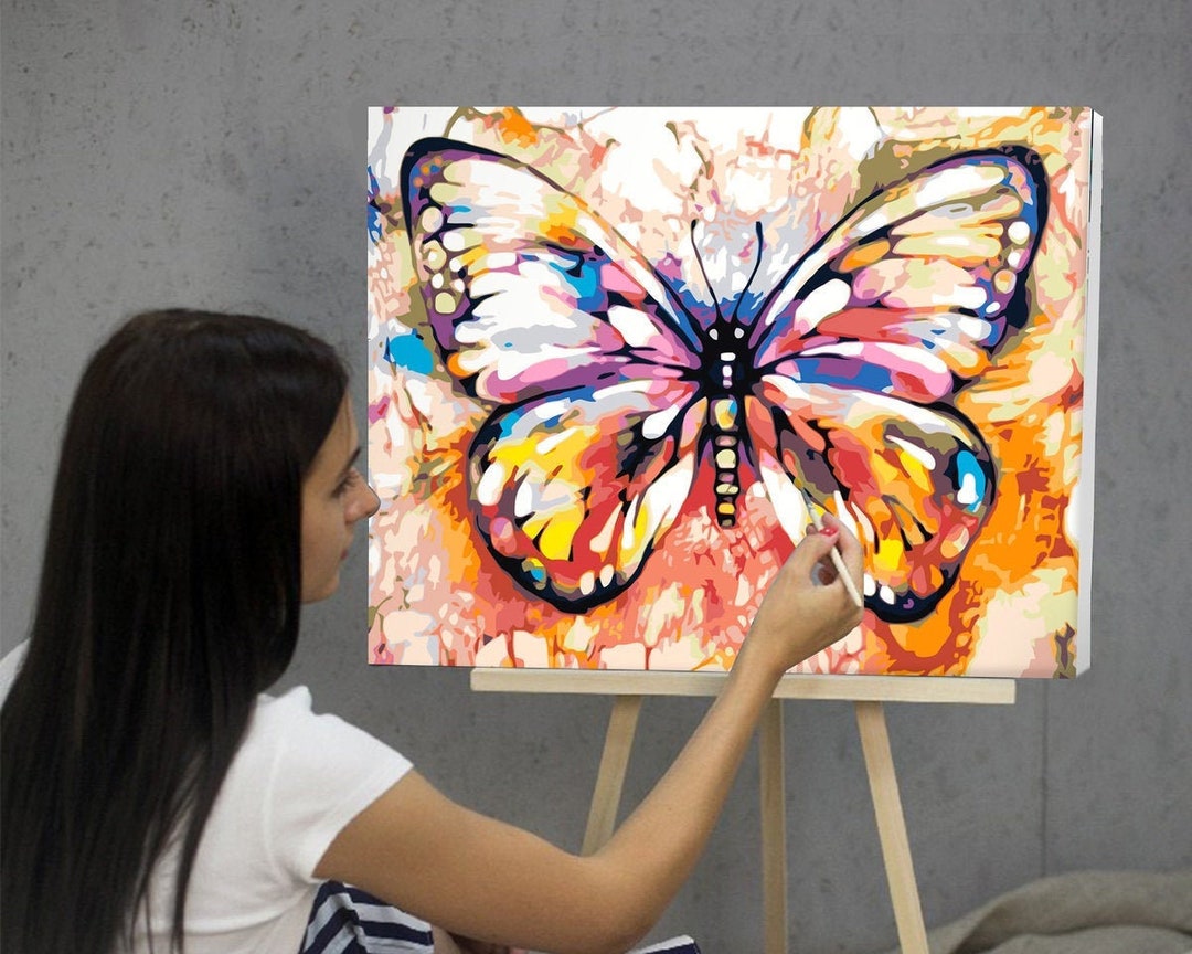 Butterfly Canvas EU Shipping Art Design Decor DIY Paint by Number Kit ...