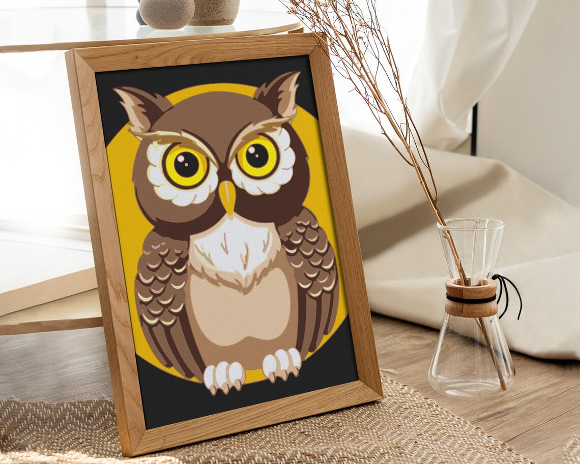 Owl Paint By Numbers For Adults Acrylic Bird Painting On Etsy