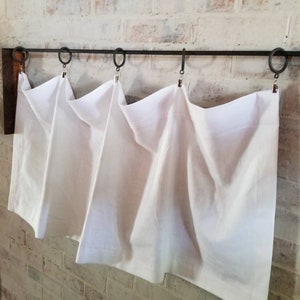 Farmhouse Curtain, White Linen Curtains, Bathroom Valance, Kitchen Valance, Country Curtain, Café Curtains