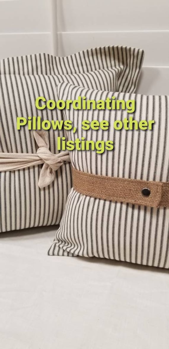 Burlap Ticking Curtain Stripe Cafe Curtain Burlap Living Room Curtains Farmhouse Kitchen Curtains Country Curtains Etsy