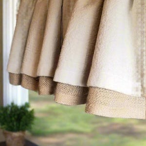 Burlap Valance: Rustic Farmhouse Drop Cloth Curtain