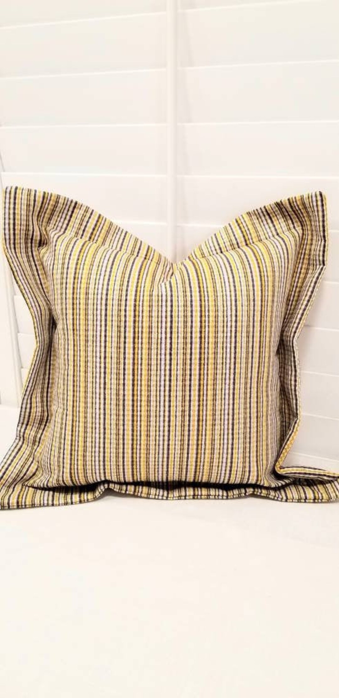 Boho Pillows, Yellow Striped Pillow, Mustard Yellow Throw Pillow, Heavy