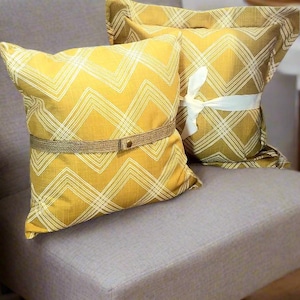 Boho Modern Pillows, Mustard Throw Pillow, Abstract Pillow, Yellow Farmhouse Throw Pillow, Yellow Spring Pillows