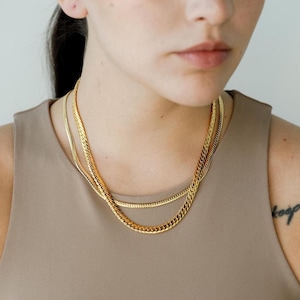 Gold Filled Snake Chain Necklace, Thick Herringbone Chain, Super Chunky Gold Choker Necklaces, Basic Gold Chains