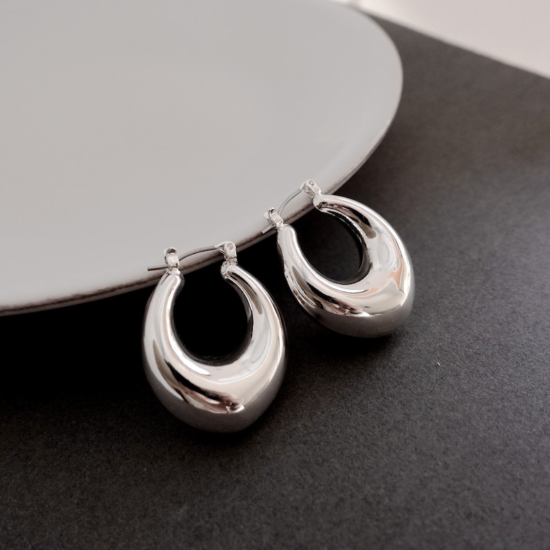Silver Mimi Chunky Hoops main image 1