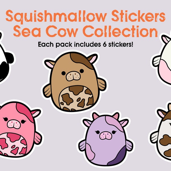 Squishmallow Sticker Pack | Sea Cow Collection