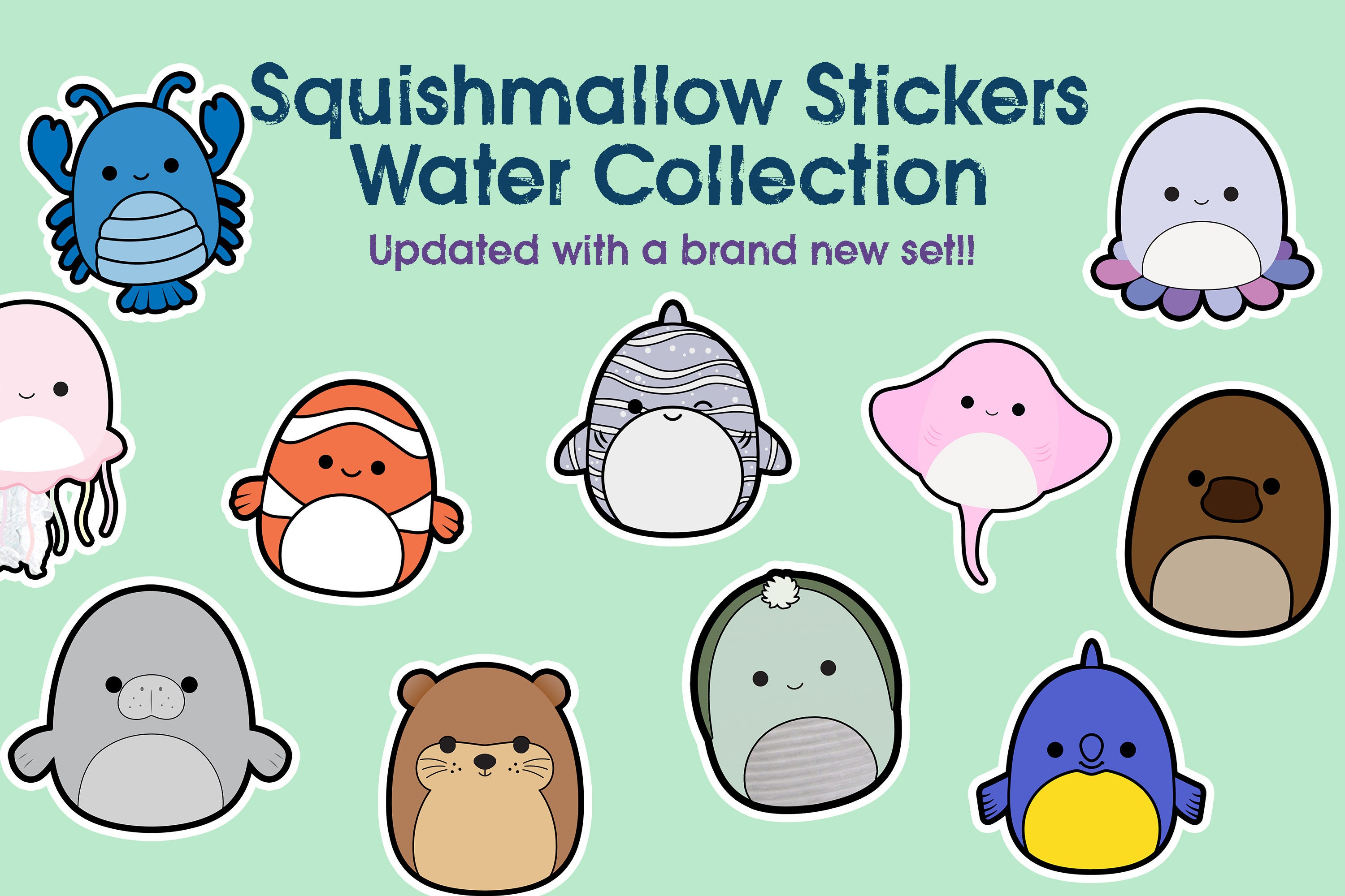 Squishmallow Sticker Pack Animals With Fruit Costumes 