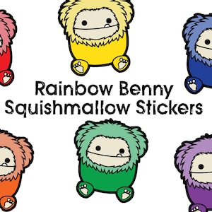 Squishmallow Sticker Pack | Rainbow Benny the Bigfoot