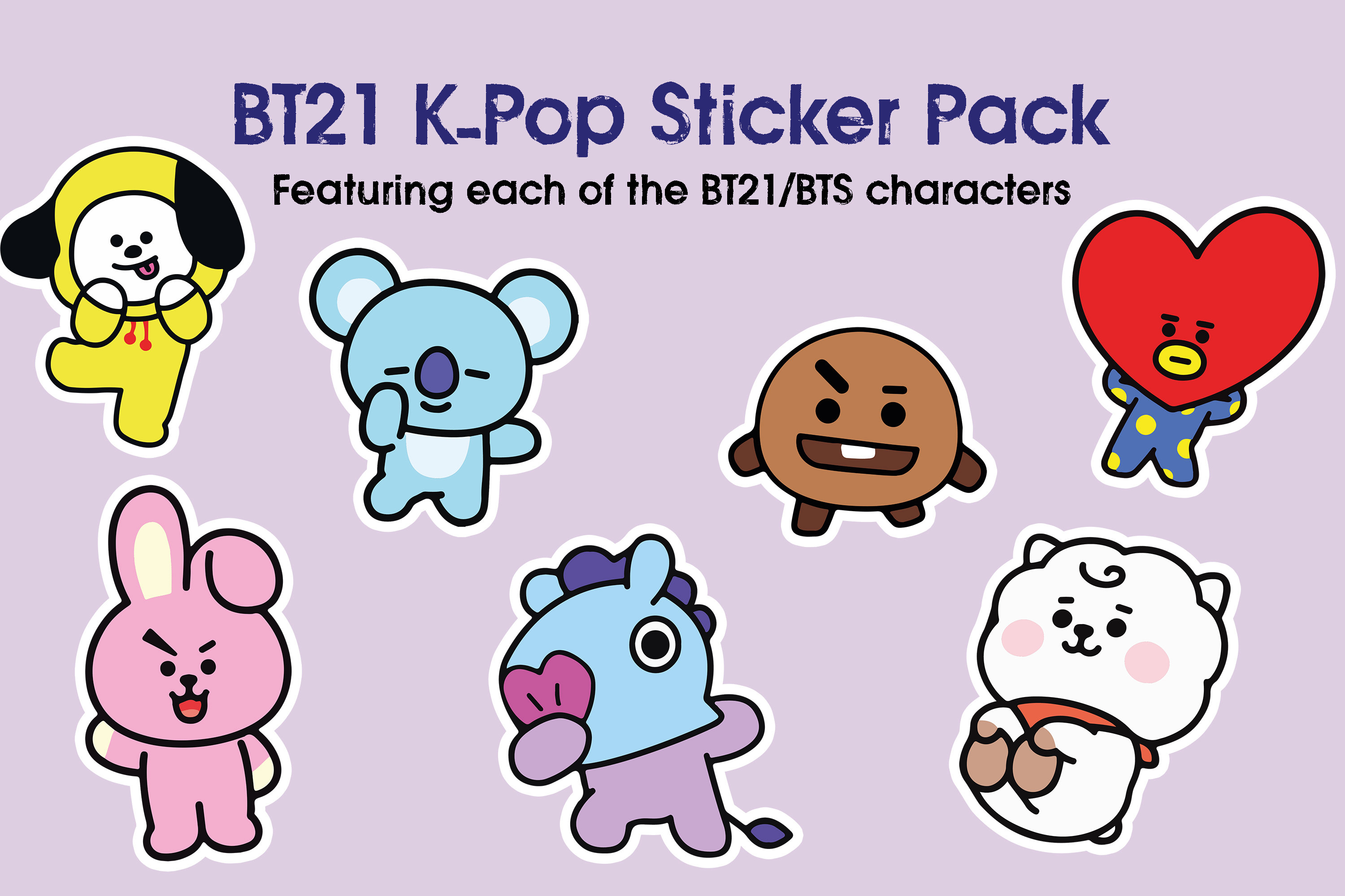 BT21 Themed Stickers Kpop Stickers Bujo Stickers 