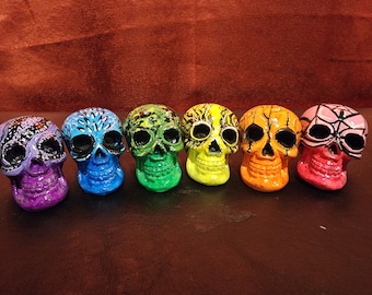 Rainbow Glowing Death Skulls