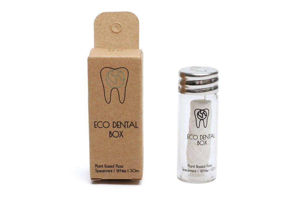 Dental Floss With Reusable Glass Container Etsy
