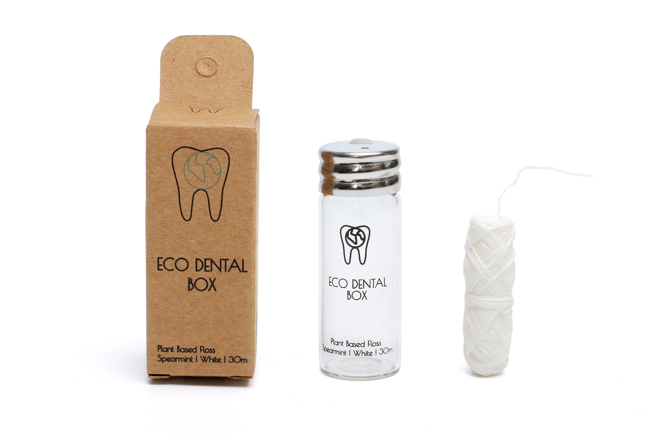Dental Floss with Reusable Glass Container Etsy